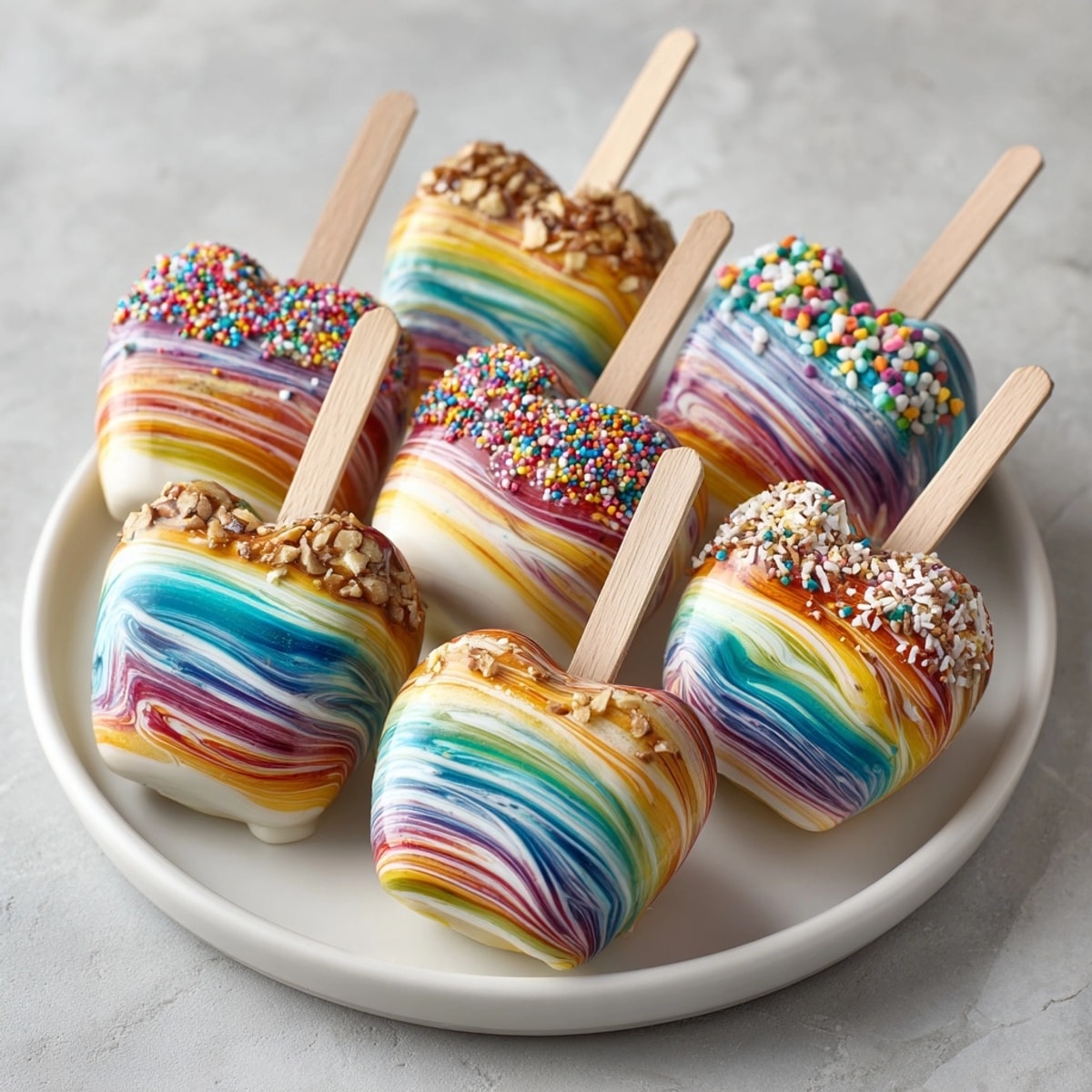 Festive Trick-or-Treat Candy Apple Slices, ready to enjoy at your spooky party.