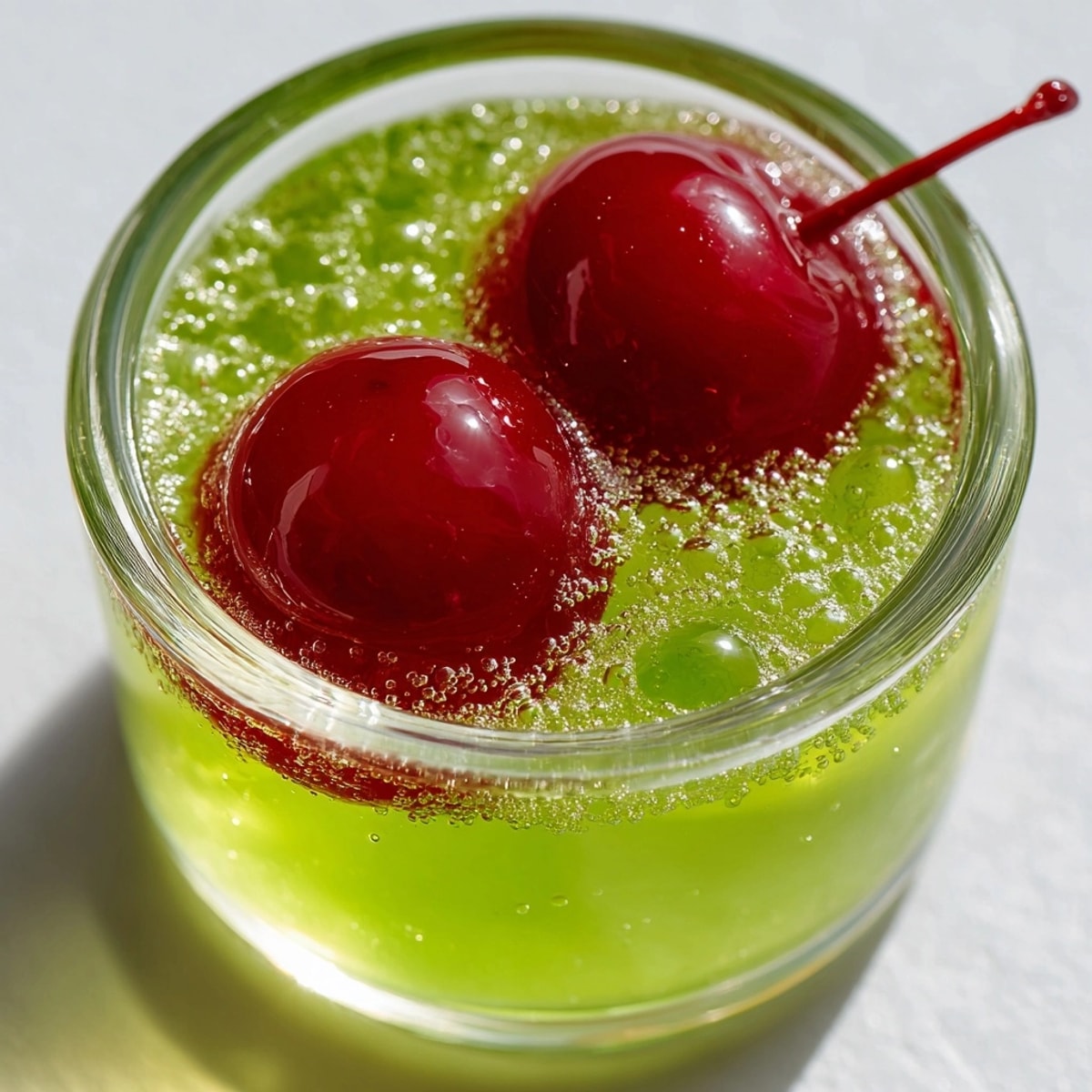 Close-up of shudder-inducing Zombie Brain Gelatin Shots shimmering, ready for a Halloween party.