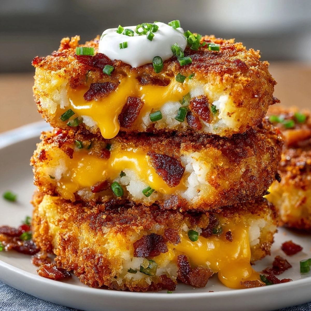 Crispy, golden Loaded Mashed Potato Cakes recipe: Imagine comfort food elevated, ready to eat.