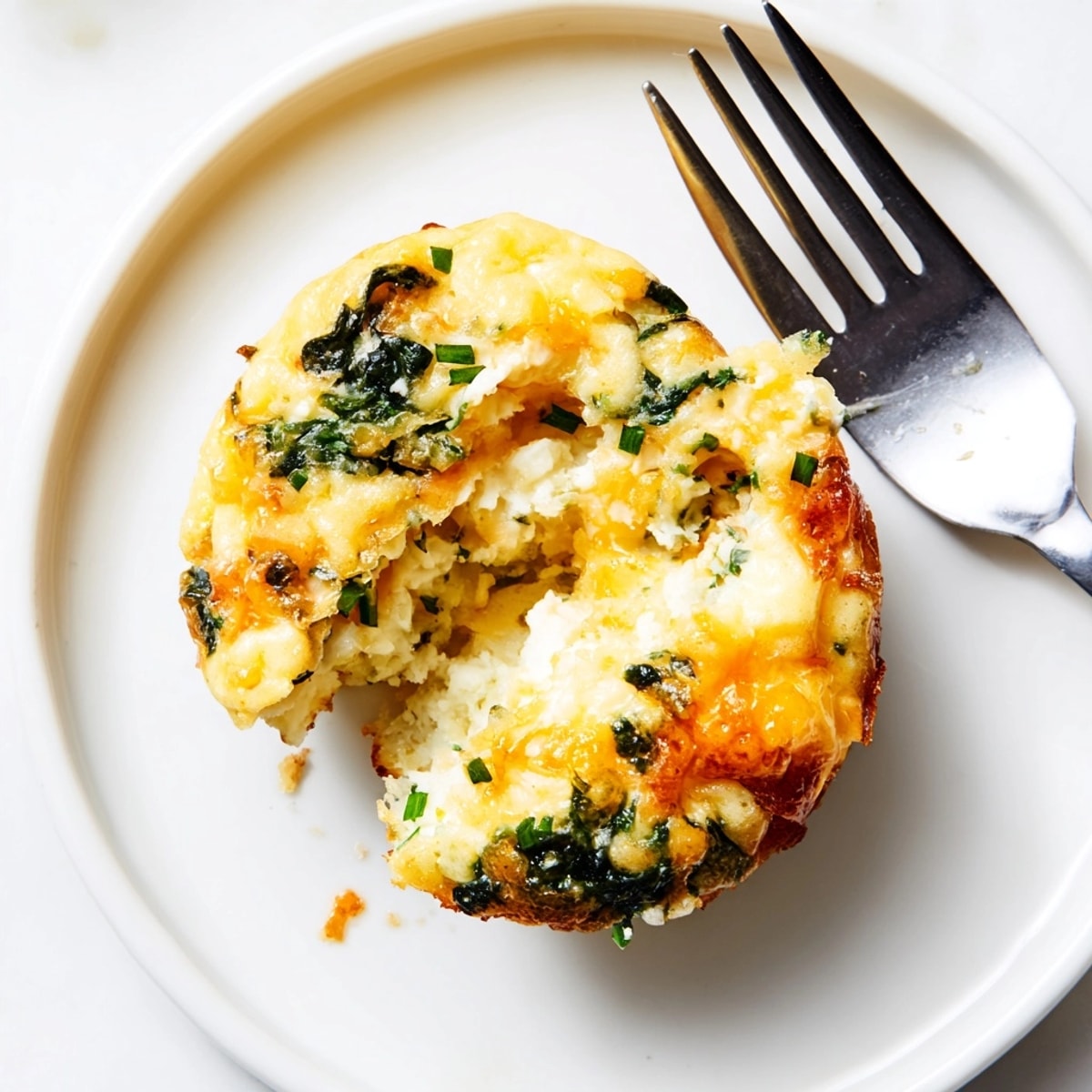 Easy Cheesy Ricotta Spinach Egg Muffins recipe, showing fluffy texture—a perfect vegetarian meal prep.