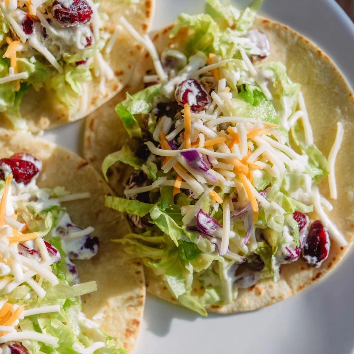 Savory tacos filled with creamy cranberry jalapeño dip, perfect for any gathering.  