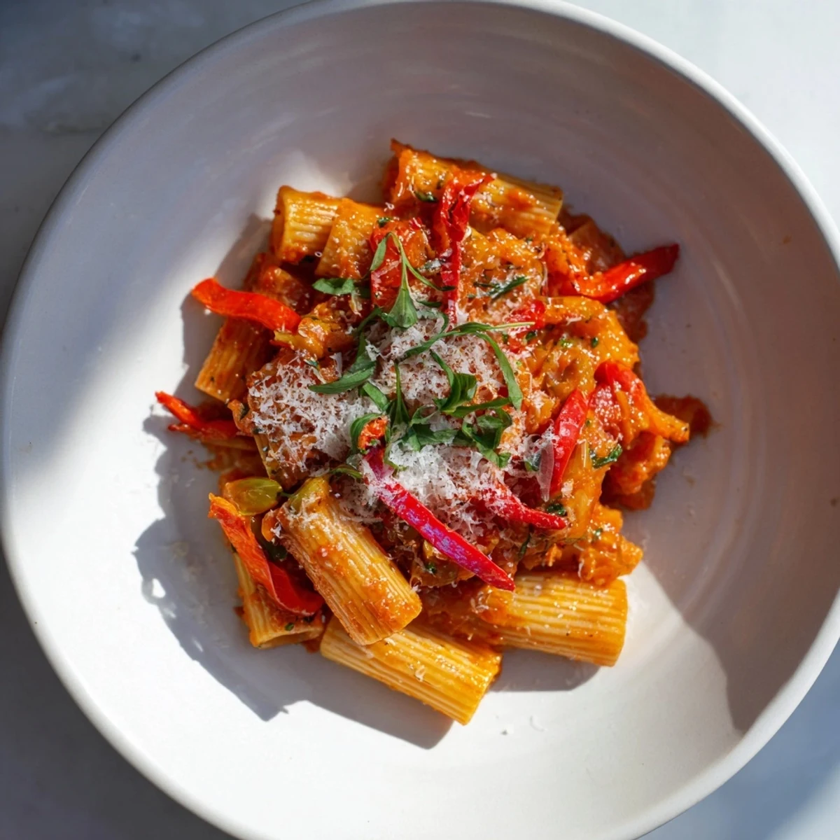 Spicy Fall Pasta Roasted Peppers