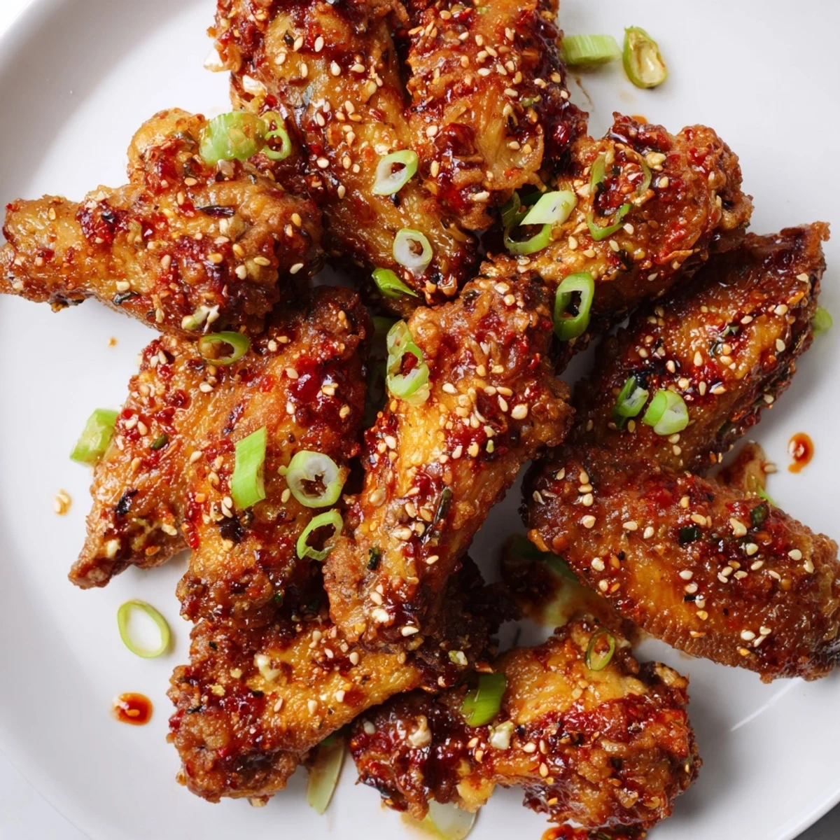 Crispy Chili Garlic Soda Float Wings drizzled with tangy soda and sweet sauce.  