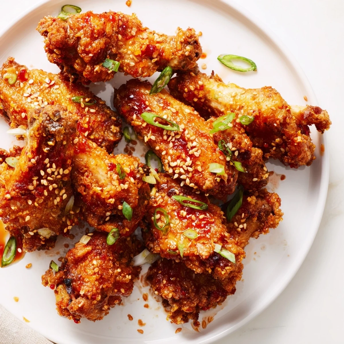 Fried Chili Garlic Soda Float Wings topped with a fizzy, sweet soda drizzle.