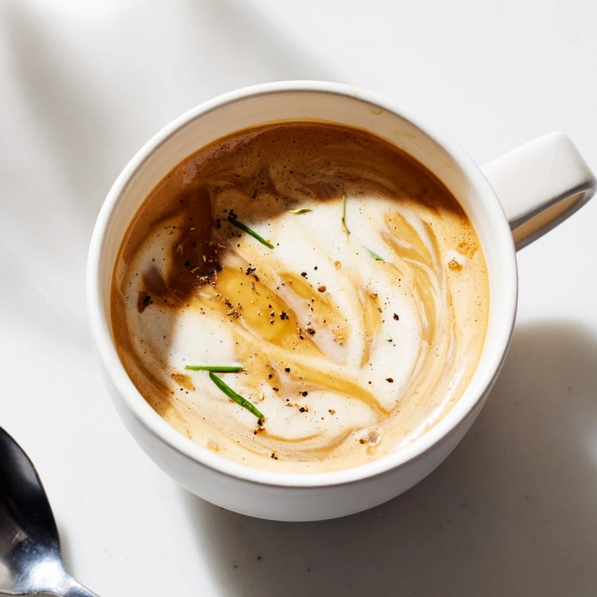 Savor the rich Onion Latte topped with frothy milk and caramelized sweetness.  