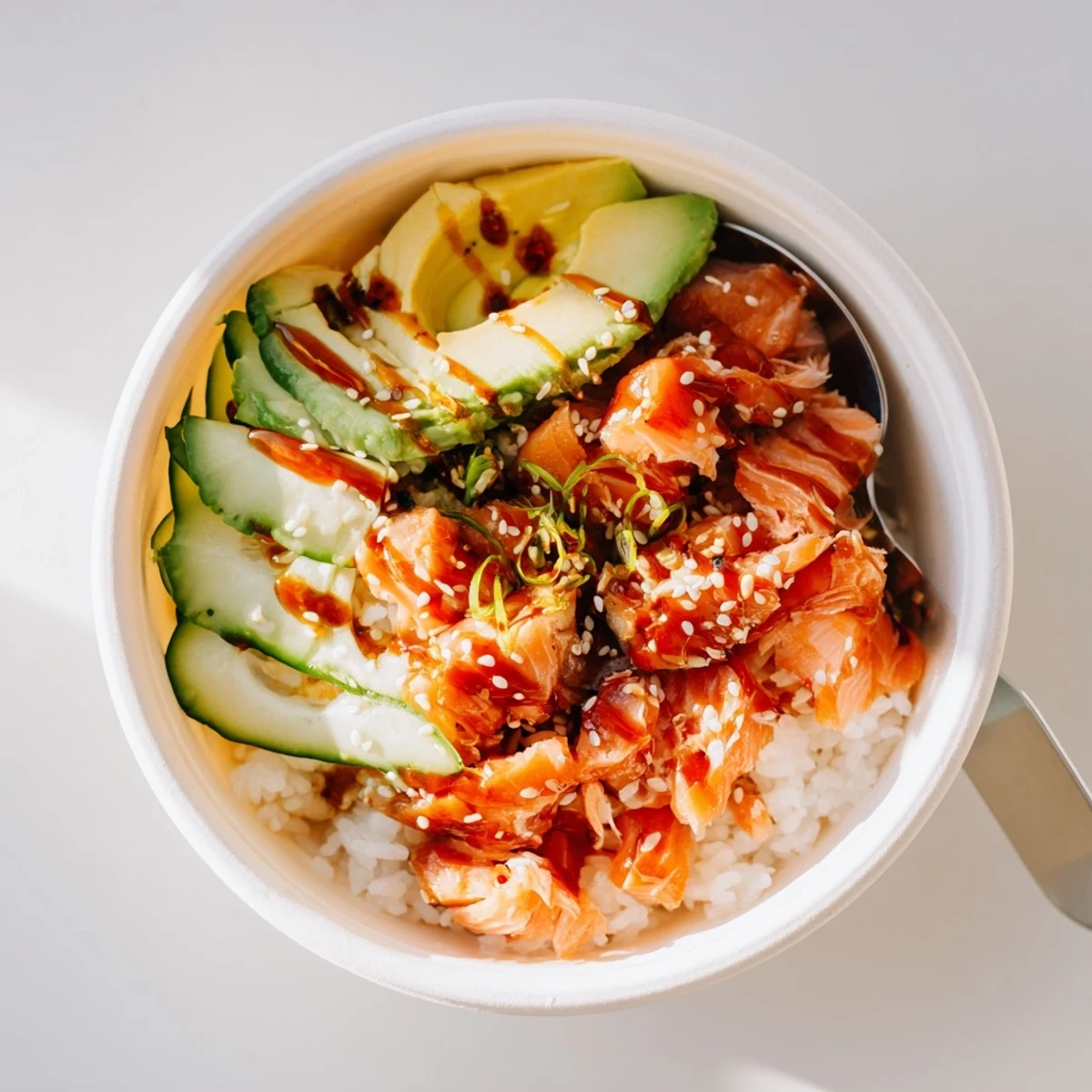Quick and easy Leftover Salmon and Rice Bowl, perfect for weeknight meals.  