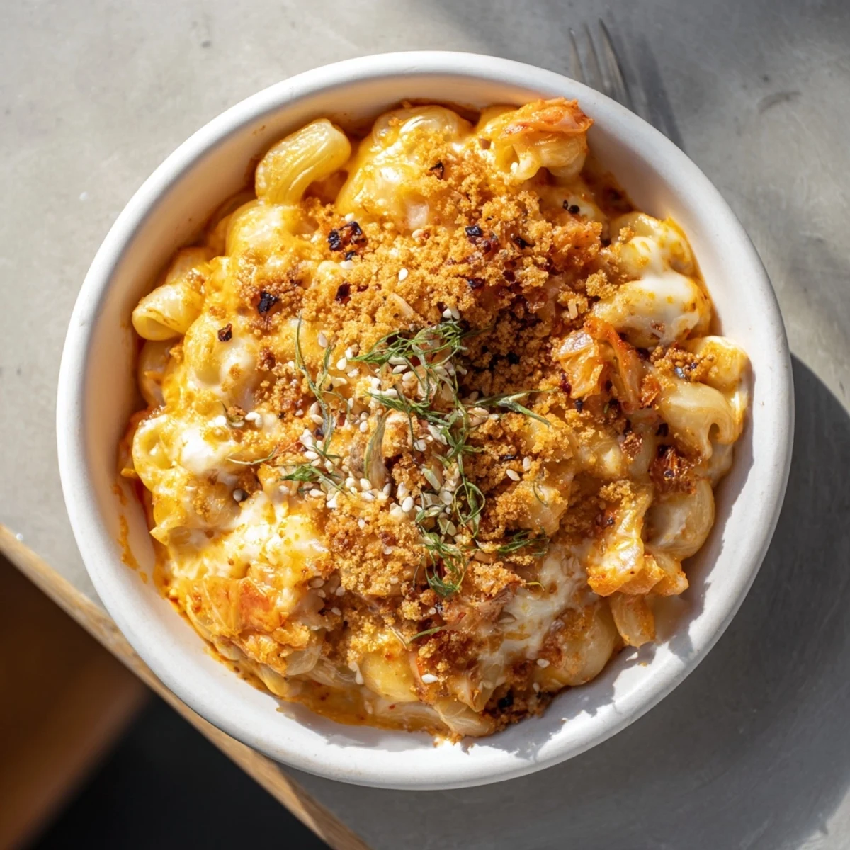Spicy Kimchi Mac & Cheese