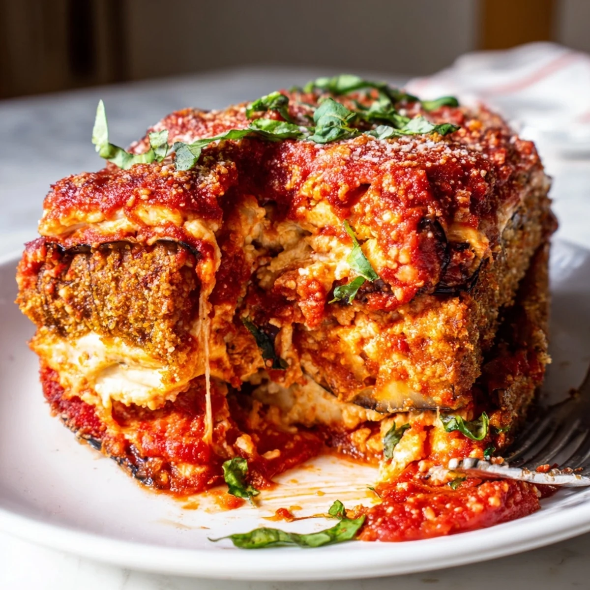 Eggplant Parmesan Lasagna Casserole