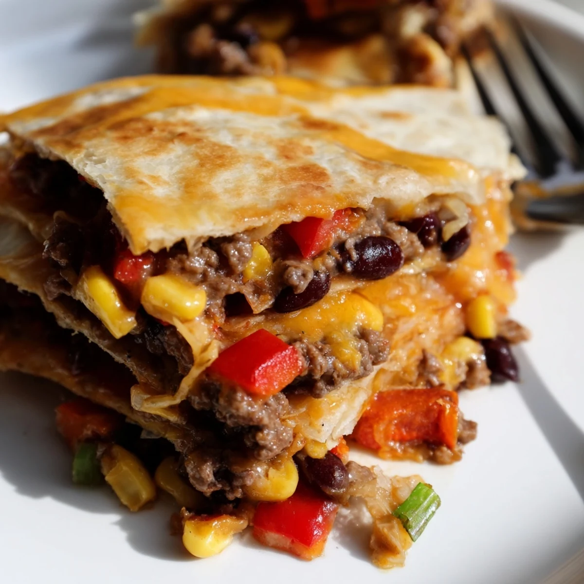 Golden-brown Sheet Pan Quesadillas with Beef, perfect for effortless family dinners.  