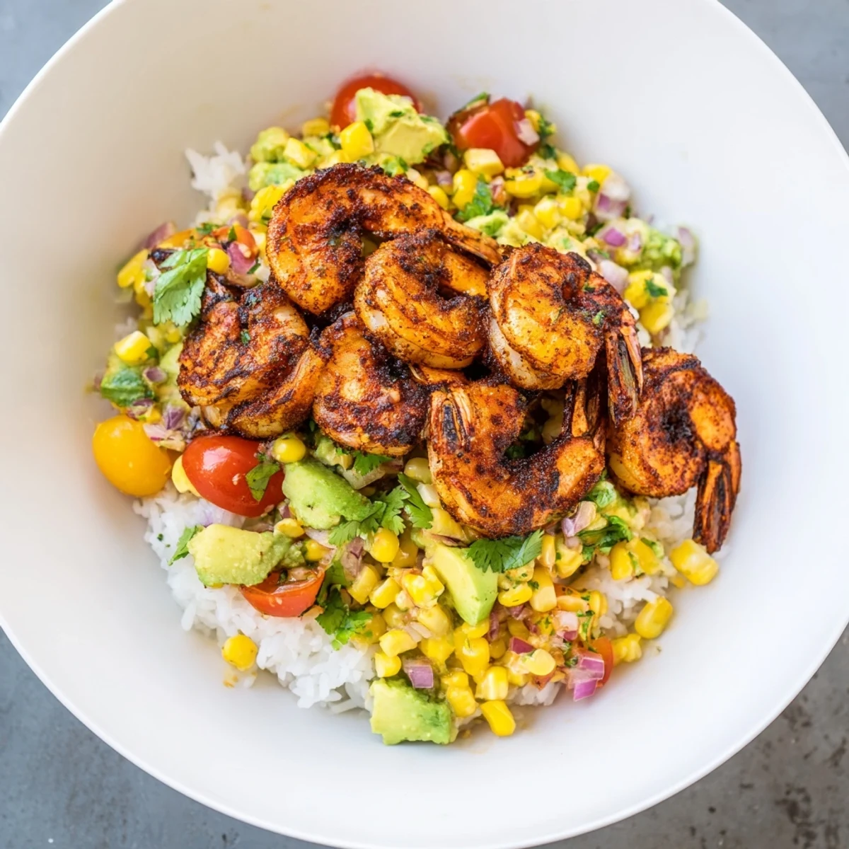 Blackened Shrimp Avocado Bowl