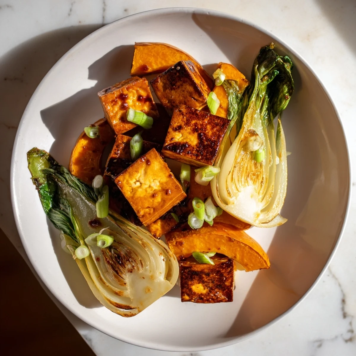 Miso-Glazed Tofu Winter Squash