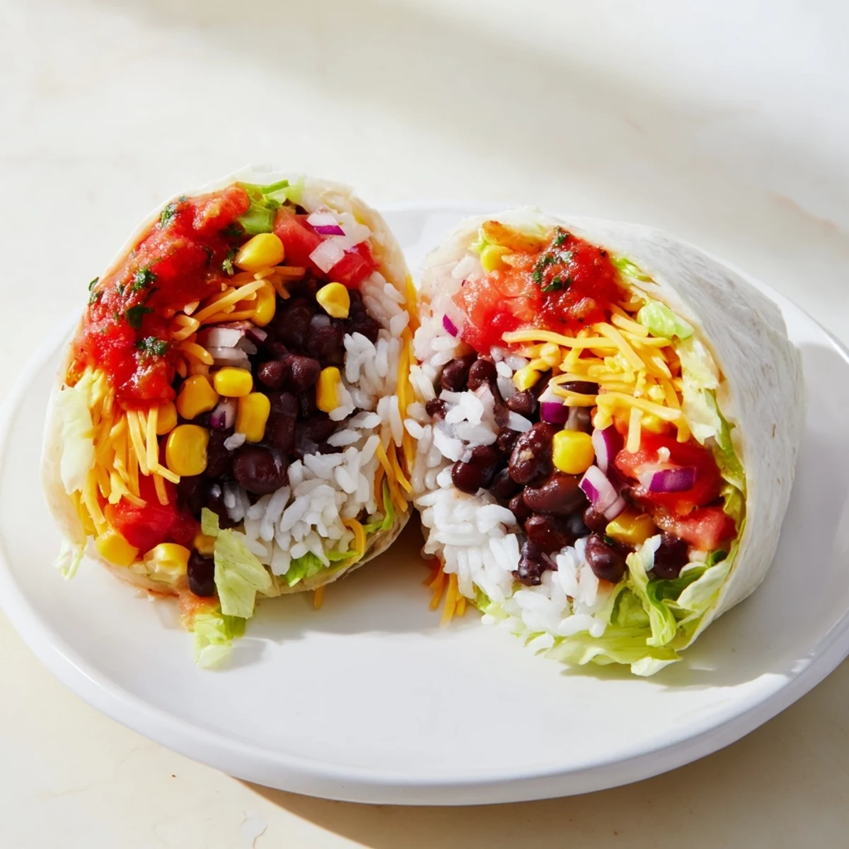 Steaming rice and beans, ready to be wrapped into a flavorful Rice & Bean Burrito.