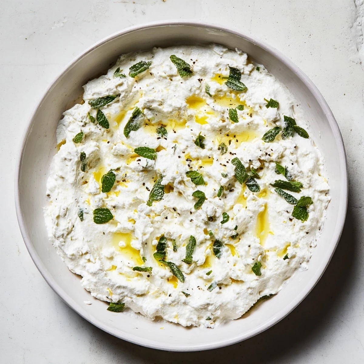 Creamy whipped feta dip with refreshing lemon-mint, ready to scoop with crackers for guests.