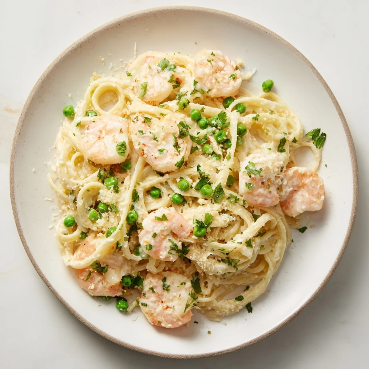 A steaming bowl of Instant Pot Shrimp Alfredo Pasta, perfect for a quick and satisfying dinner.