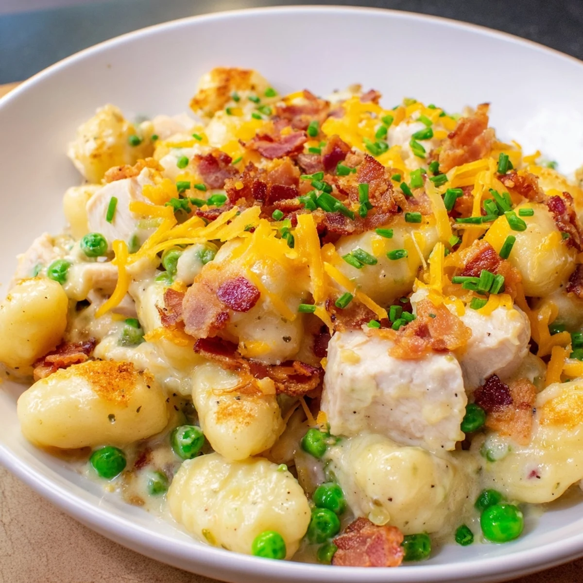 Creamy crack chicken gnocchi: a comforting skillet meal with chicken, bacon, cheese, and creamy gnocchi.