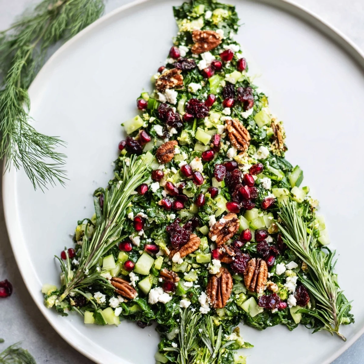 Vibrant Cranberry & Feta Cheese Tree Dip Salad, a festive appetizer with creamy feta and sweet cranberries.