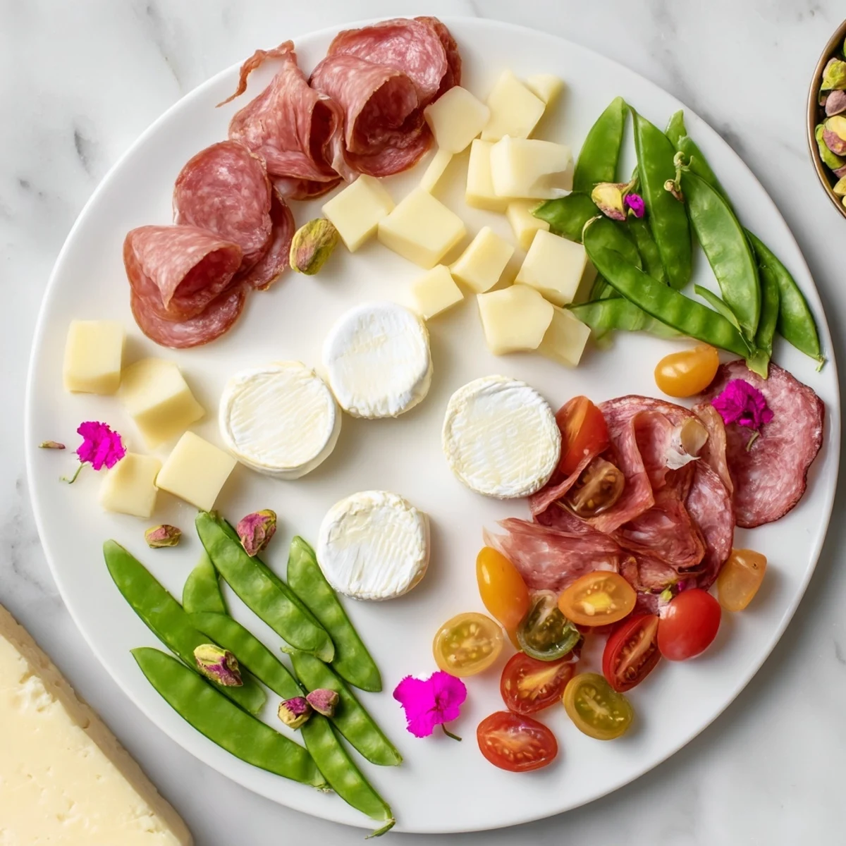 Elegant Dragonfly Dance Appetizer Tray overflowing with colorful veggies, cheeses, and meats, ready to enjoy.