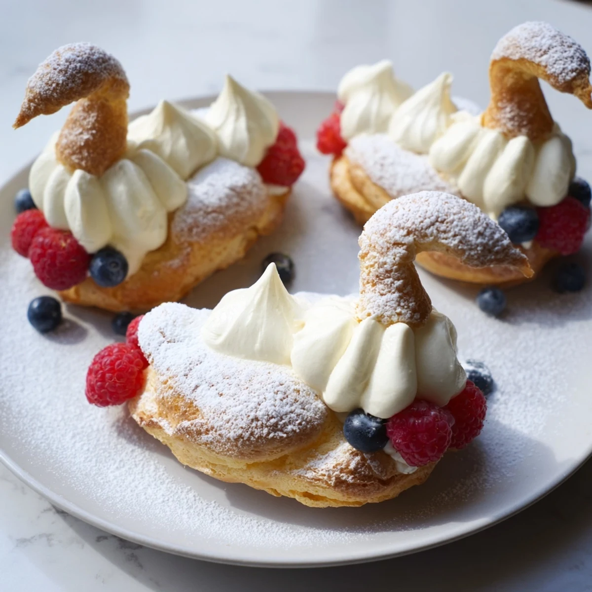 Imagine light, crisp bites of Plateau Cygne Pâtisseries Aériennes, perfect at a French dessert buffet.