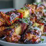 Tropical Grilled Pineapple Chicken Skewers featuring tender chicken and caramelized pineapple, ideal for outdoor gatherings.