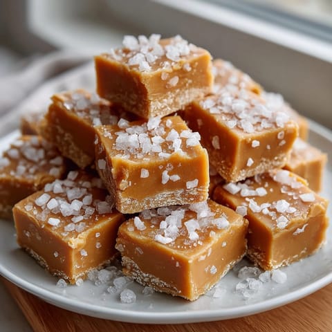 Close-up of perfectly cut peanut butter fudge reveals a rich and decadent dessert.
