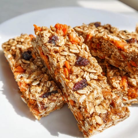 Protein Carrot Cake Oat Bars cut into squares, ready for a healthy, spiced snack.