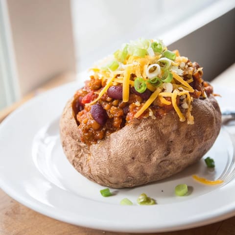 Chili Style Baked Potatoes