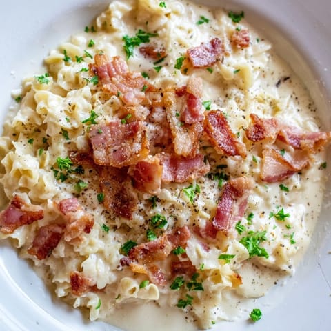 Delicious Instant Pot Carbonara Ramen, featuring perfectly cooked noodles and a rich sauce.