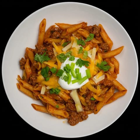 Easy Beef Enchilada Pasta