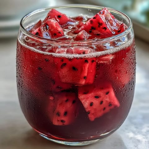 Refreshing mango dragonfruit refresher with vibrant tropical colors and ice cubes in a clear glass, perfect for a summer drink at home.