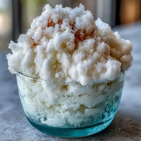 A frosty, fluffy TikTok Cloud Slushie with bright lemon-lime flavor, served in a tall glass with a colorful straw.