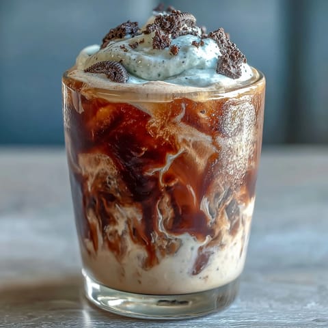 A creamy cold brew coffee blended with cookies-and-cream milk for a rich, indulgent treat.  