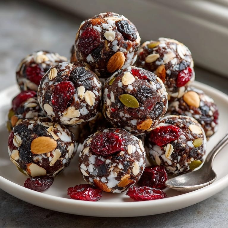 Imagine the sweet and tart flavors of these Cherry-Coded Dark Chocolate Cranberry Energy Bites, ready to refresh!