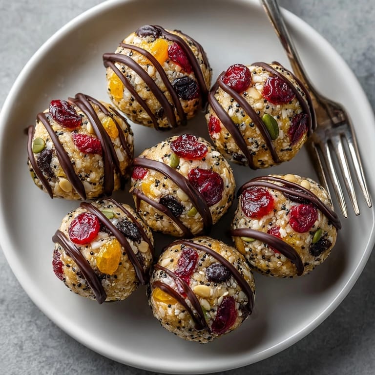 These delicious Cherry-Coded Dark Chocolate Cranberry Energy Bites are ready to eat for a boost of natural energy.