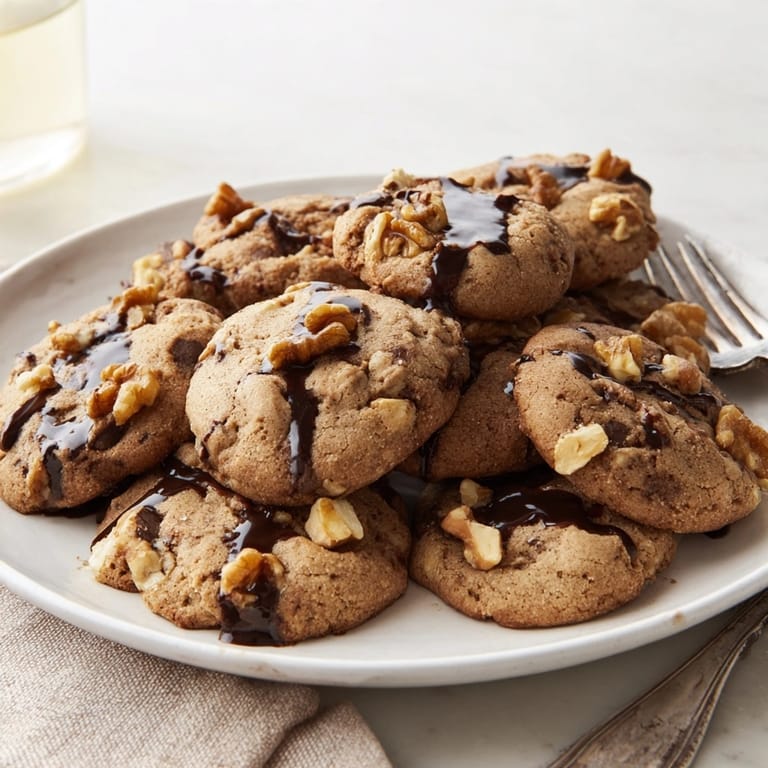 Close-up of a stack of delicious Chewy Brown Sugar Maple Cookies, ready to eat.