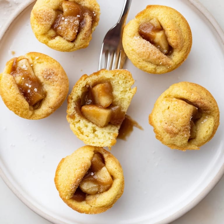 Delightful Caramel Apple Cornbread Poppers bursting with succulent apple and caramel.  