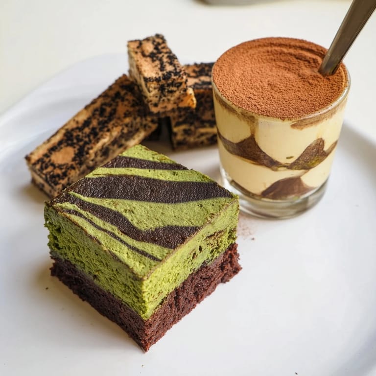 Chai tiramisu mini cups, layered with luscious mascarpone and aromatic spices, ready to serve.