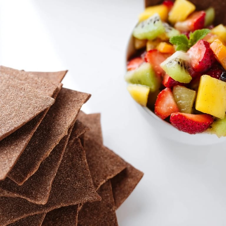 Delicious dessert chips & salsa served with a colorful, fruity dip for a fun twist.
