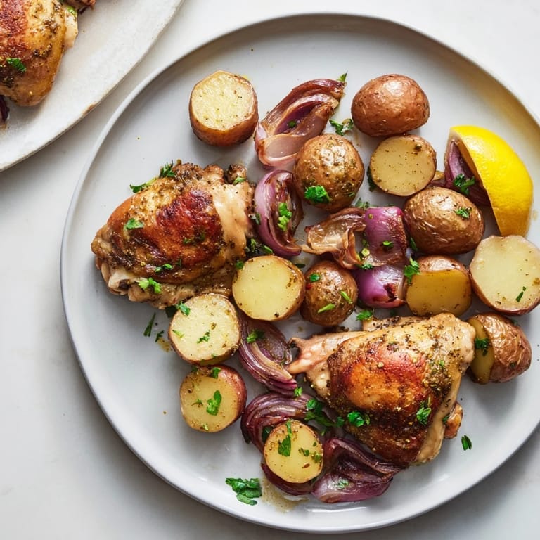Delicious and colorful Sheet Pan Zaatar Chicken and vegetables, a gluten-free way to enjoy a Middle Eastern meal.