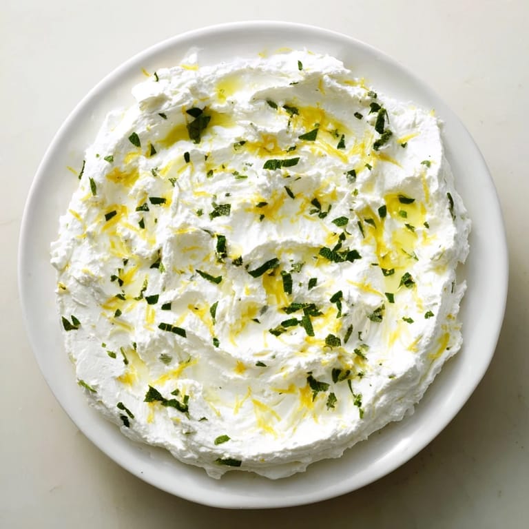 Tangy whipped feta dip gets a bright boost from lemon-mint drizzle, ideal for summer snacking.