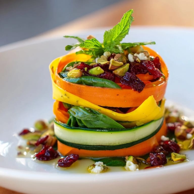 A refreshing Pistachio and Cranberry Layered Ribbon Salad, topped with crunchy pistachios and sweet cranberries.