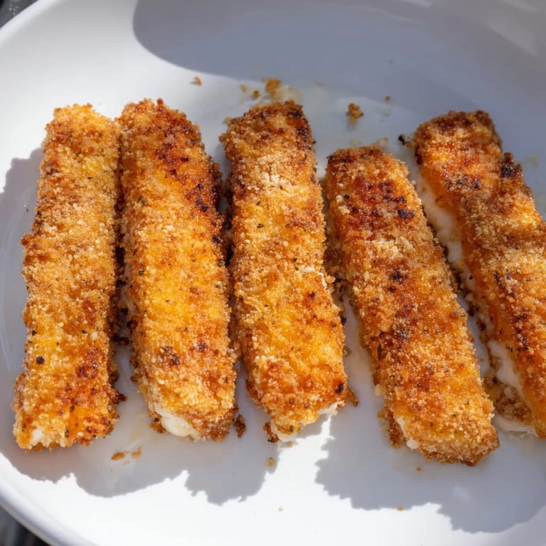 Crispy breading surrounds melted mozzarella in these fun, air fryer mozzarella stick grilled cheese fingers, ready to dip.