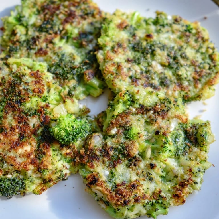 A close-up of delicious, hot Cheesy Broccoli Patties, ready to eat alongside a creamy dip.