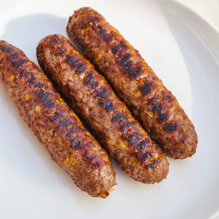 Golden-brown Romanian mici, perfectly grilled with crispy exteriors and juicy, flavorful insides for dinner.