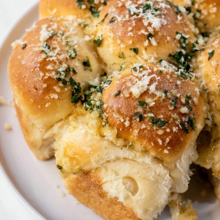 Warm and buttery Garlic Butter Bread is perfectly baked, golden-brown, and ready to be pulled apart with friends.