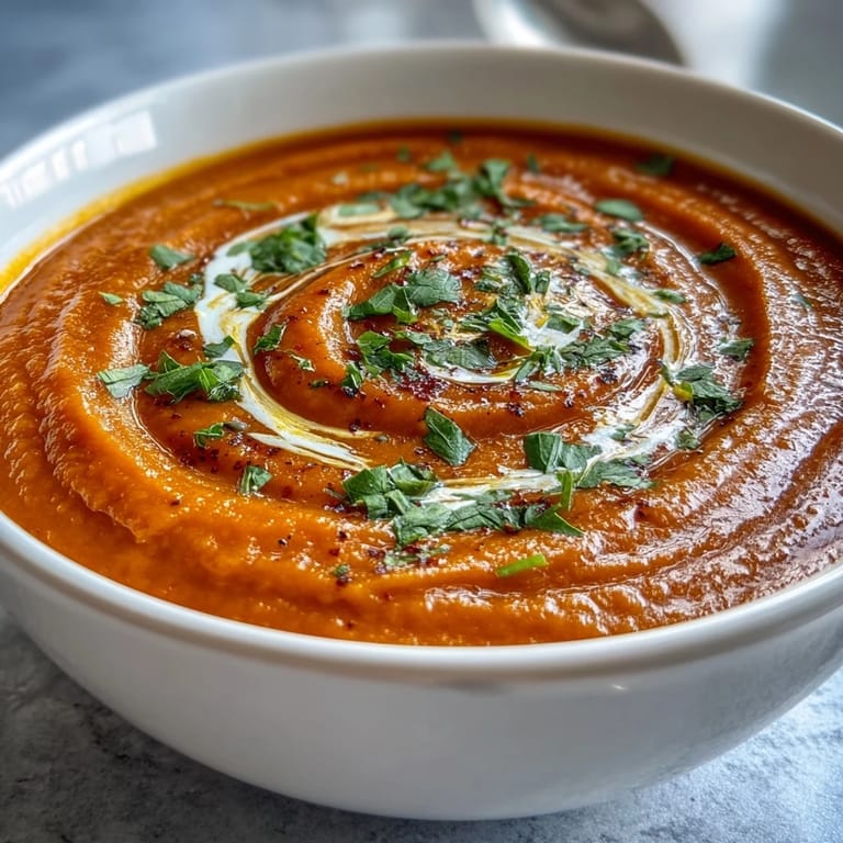 Diced carrots and earthy celeriac simmer in a pot, ready to be blended into this warming soup.