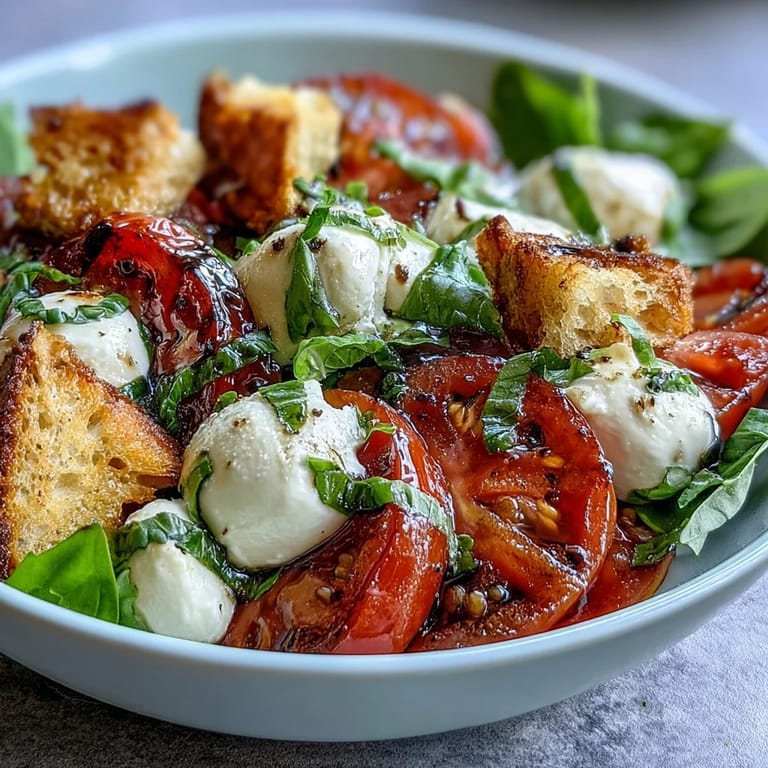 Serve this Caprese Salad Bowl as a vibrant vegetarian side, featuring creamy mozzarella and tangy balsamic glaze.