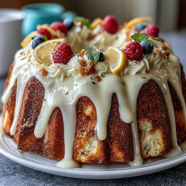 Layered Spring Birthday Sheet Cake with Lemon Curd Filling, combining fluffy vanilla cake, homemade lemon curd, and light whipped cream frosting, finished with colorful fresh berries.