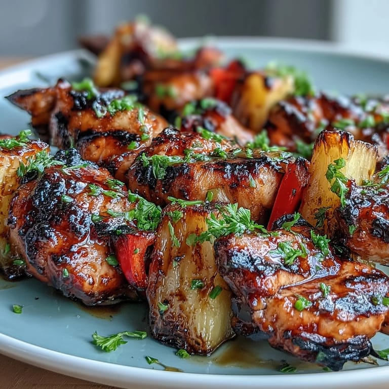 Flavorful Grilled Pineapple Chicken Skewers with vibrant bell peppers and onions, a must-try for cookout season.